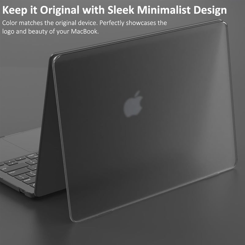 KEROM حافظة رمادية فضائية لجهاز MacBook Air 13 بوصة 2025-2022 M4 M3 M2 A3240 A3113 A2681، حافظة MacBook Air M3 13 بوصة، غلاف بلاستيكي غير لامع ومتين وغطاء لوحة مفاتيح لجهاز Mac Air 13.6''، رمادي فضائي شفاف - Image 4